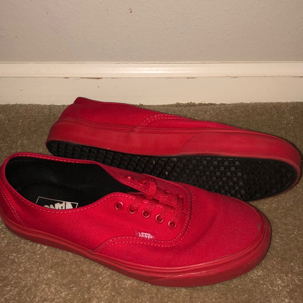 Red Vans Authentic Shoe